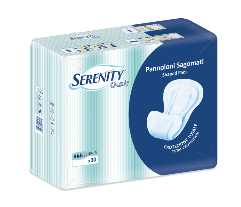 Serenity Pannoloni Sagomati Classic Tg Super 3 Gocce 30Pz
