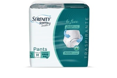 Serenity Pannolone a Mutandina Sensitive Pants tg M Super 7 Gocce da 12 pz