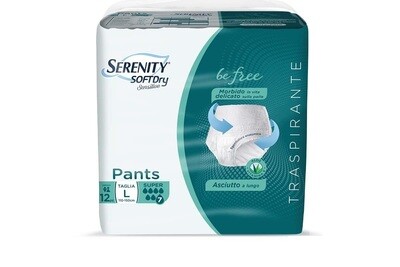 Serenity Pannolone a Mutandina Sensitive Pants tg L Super 7 Gocce da 12 pz