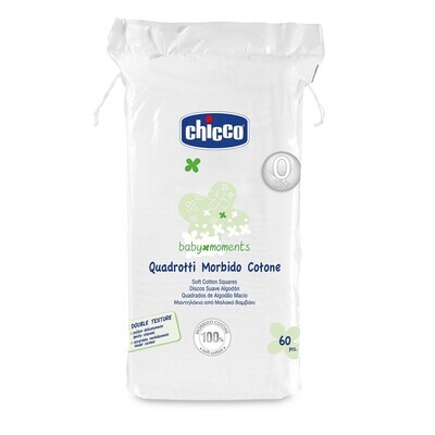 Chicco Quadrotti Morbido Cotone da 60pz