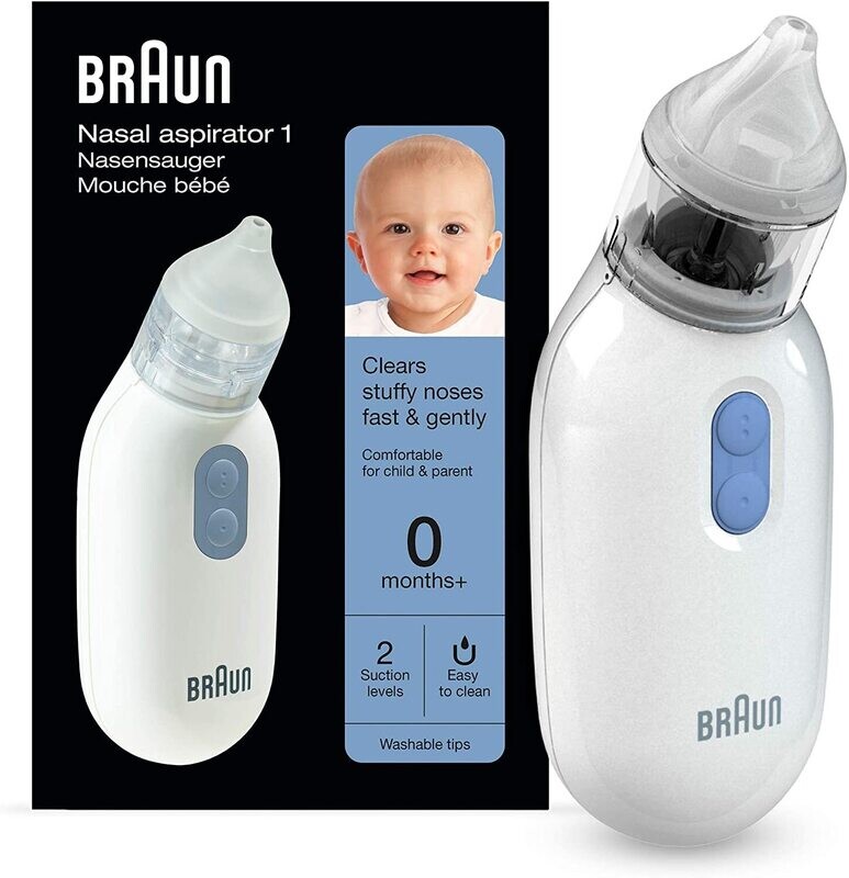 Braun Aspiratore Nasale 1 per Tutte le Età da 0+ Due Impostazioni Delicate