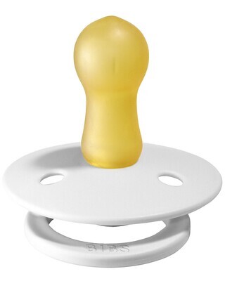 Bibs Colour Set Succhietti Bianco e Celeste 0+ Mesi Tettarella Rotonda in Gomma 2pz