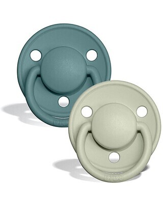 Bibs De Lux Set Succhietti 0-6 Mesi Verde Acqua e Salvia Gomma Naturale