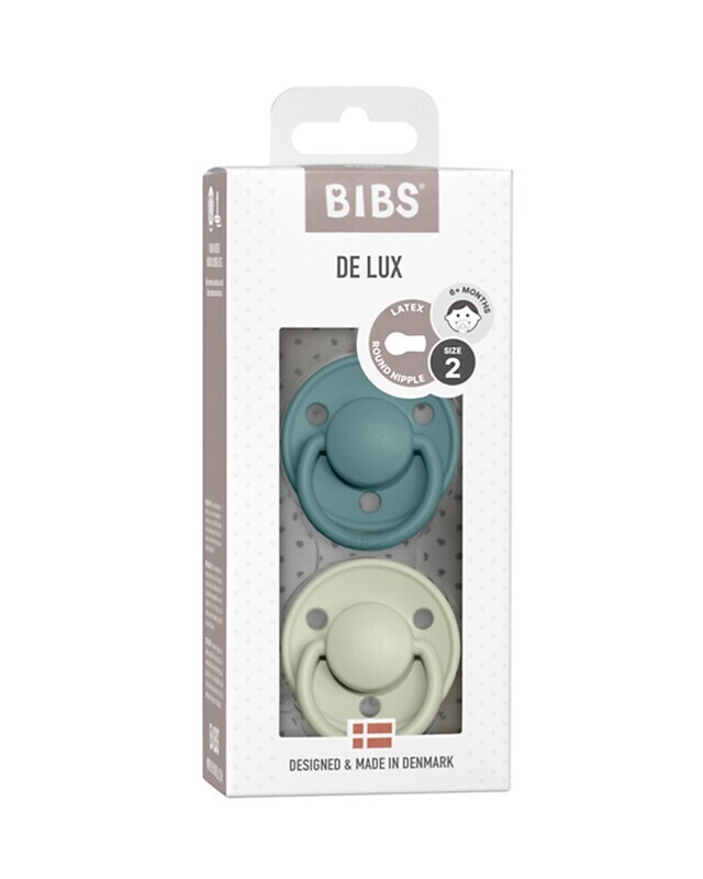 Bibs De Lux Set Succhietti 0-6 Mesi Verde Acqua e Salvia Gomma Naturale