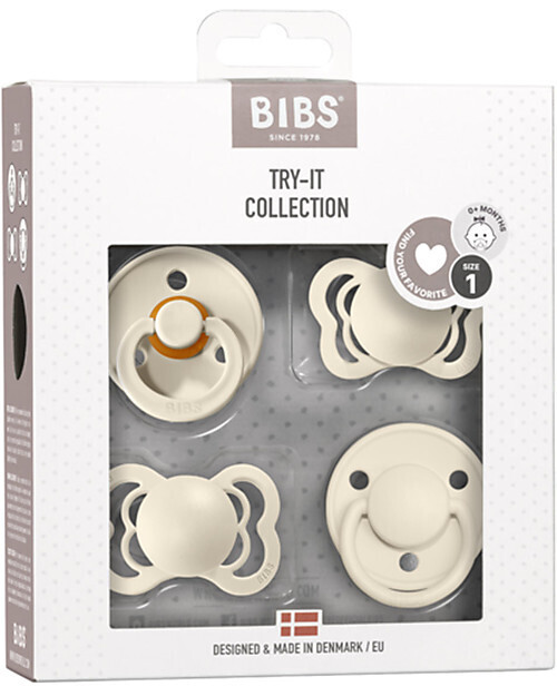 Bibs Set 4 Succhietti Collezione Try It 0-6 Mesi Avorio