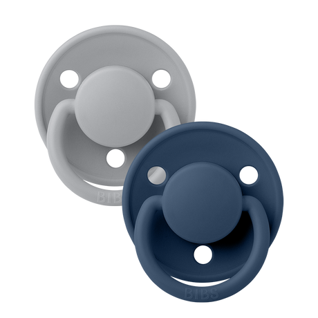 Bibs De Lux Set Succhietti 6+ Mesi Acciaio Blu Gomma Naturale