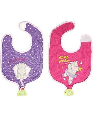FlapJackKids
Bavaglino Reggiciuccio Reversibile Elefante e Ippo 100% Cotone Arancio e Blu