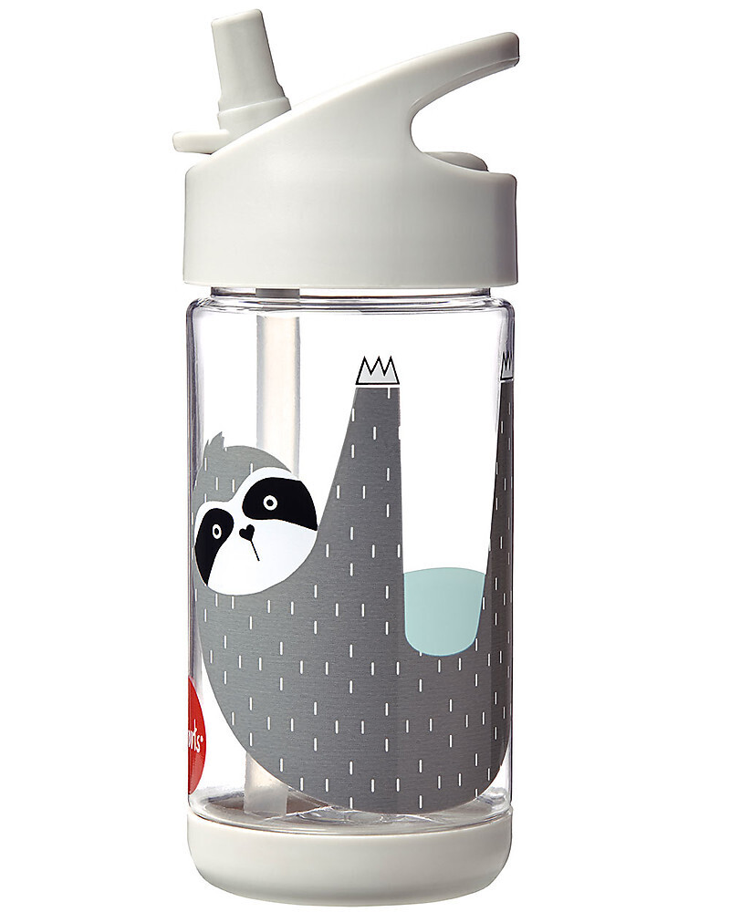 3 Sprouts Borraccia Bradipo con Cannuccia di Silicone da 350ml