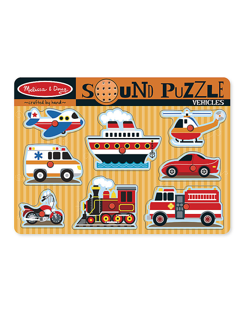 Melissa &amp; Doug Puzzle Musicale in Legno Mezzi di Trasporto