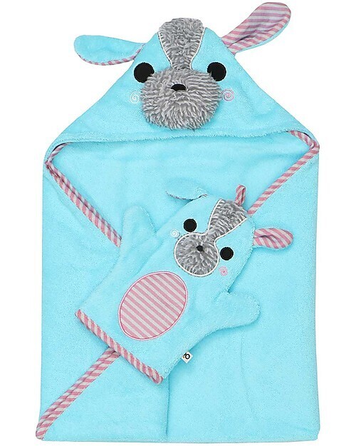 Zoocchini
Asciugamano Baby con Cappuccio Yorkie Azzurro 100% cotone