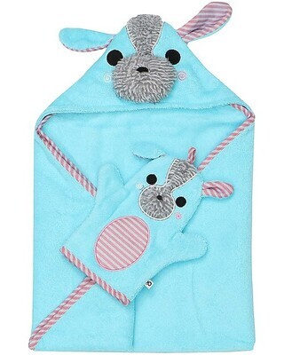 Zoocchini
Asciugamano Baby con Cappuccio Yorkie Azzurro 100% cotone