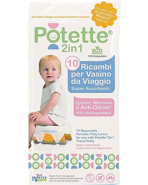 Potette 2 in1
Ricambi per Vasino Potette 2 in1  Superassorbenti e Antiodore 10 pezzi
