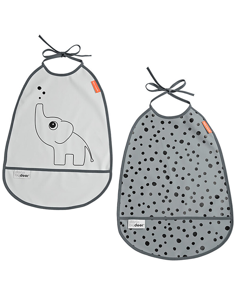 Done By Deer Set 2 Bavaglini Grigio Happy Dots