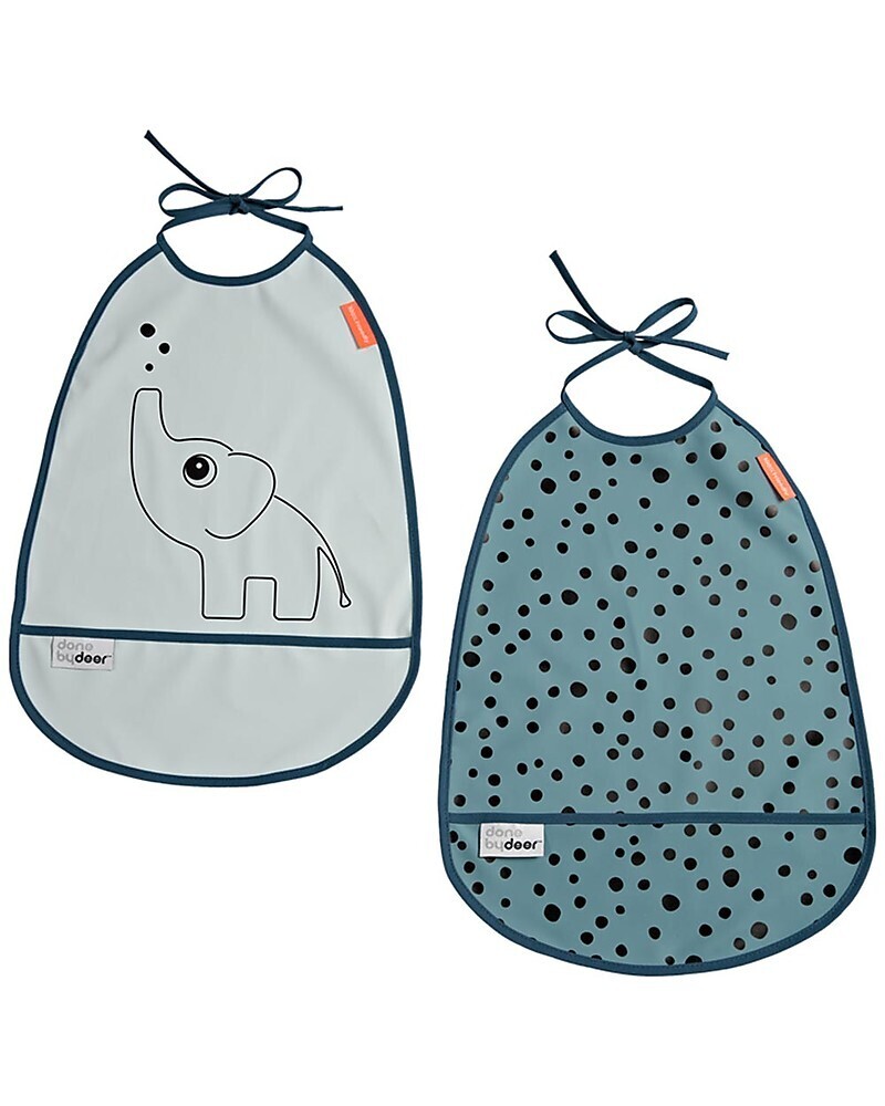 Done By Deer Set 2 Bavaglini Blu Happy Dots
