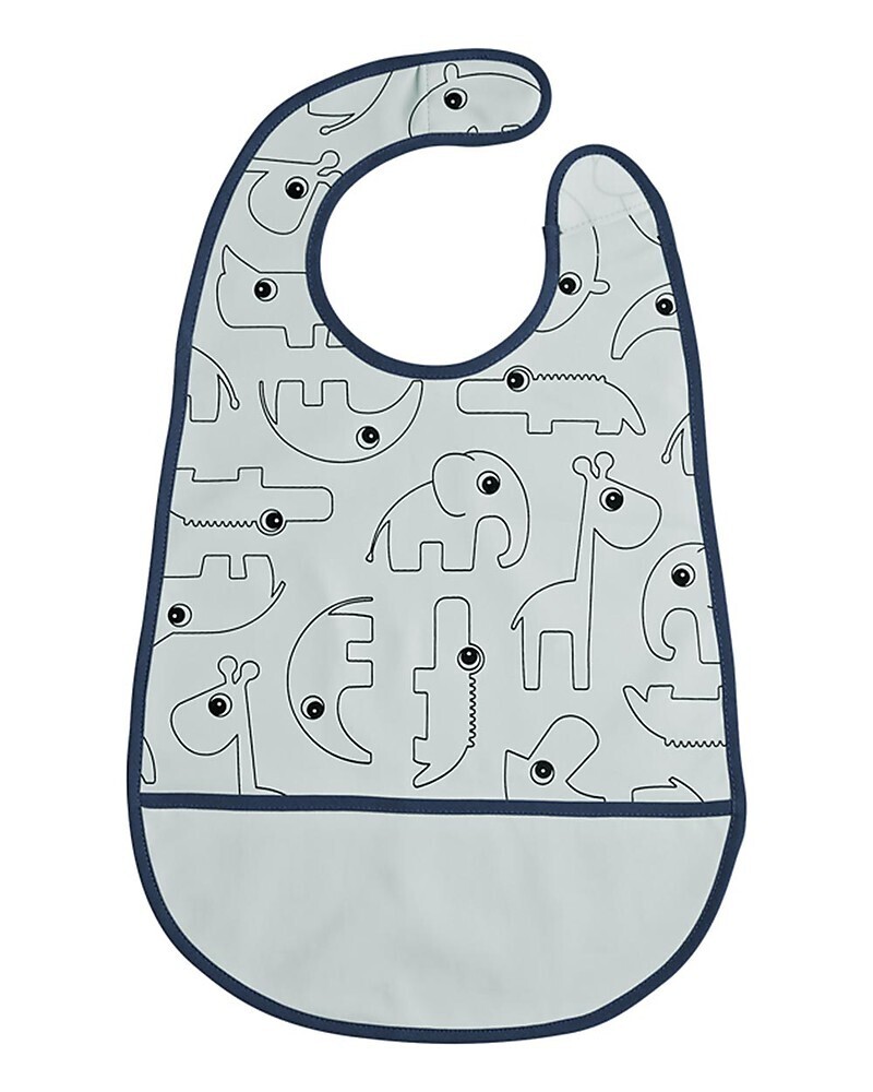 Done By Deer Bavaglino Impermeabile con Tasca Contour, Celeste 42x27,5 cm Chiusura in Velcro