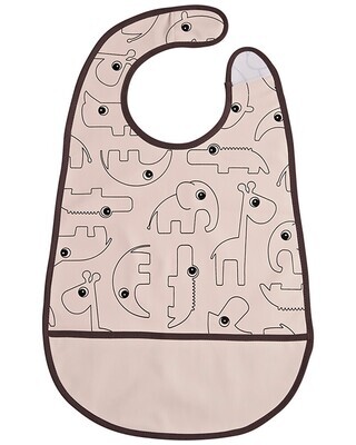 Done By Deer Bavaglino Impermeabile con Tasca Contour Rosa 42x27,5 cm Chiusura in Velcro