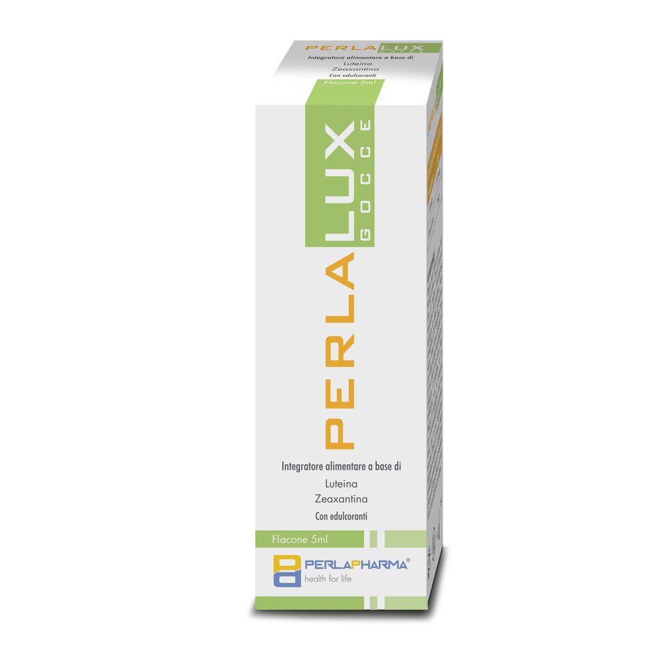 Perlapharma Perlalux Gocce
Integratore Alimentare di  Lutenia e Zeaxantina in Soluzione Acquosa
Confezione da 5ml