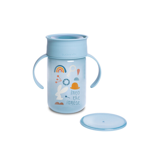 Suavinex Bicchiere con Manico e Disco Antigoccia Azzurro 340ml