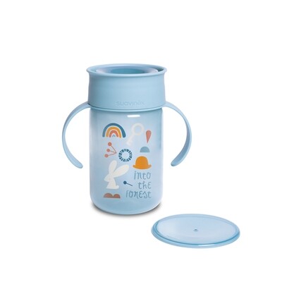 Suavinex Bicchiere con Manico e Disco Antigoccia Azzurro 340ml