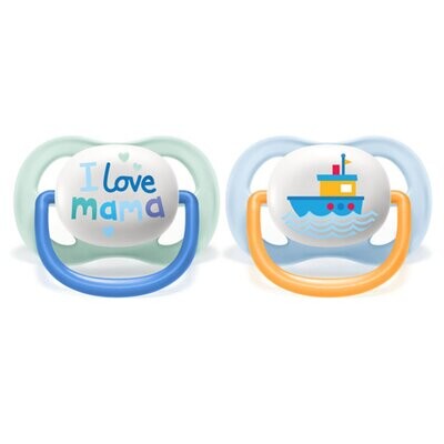 Avent Succhietti Ultra Air 0-6 Mesi Maschio Happy 2pz