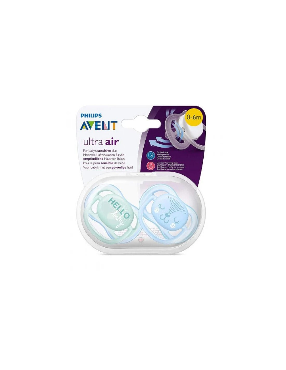 Avent Succhietti Ultra Air 0-6 Mesi Maschio 2pz