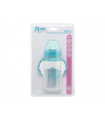 Kiokids Biberon Anticolica con Tettarella Flusso Regolabile Azzurro 240 ml