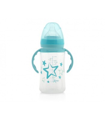 Kiokids Biberon Anticolica con Tettarella Flusso Regolabile Azzurro 240 ml