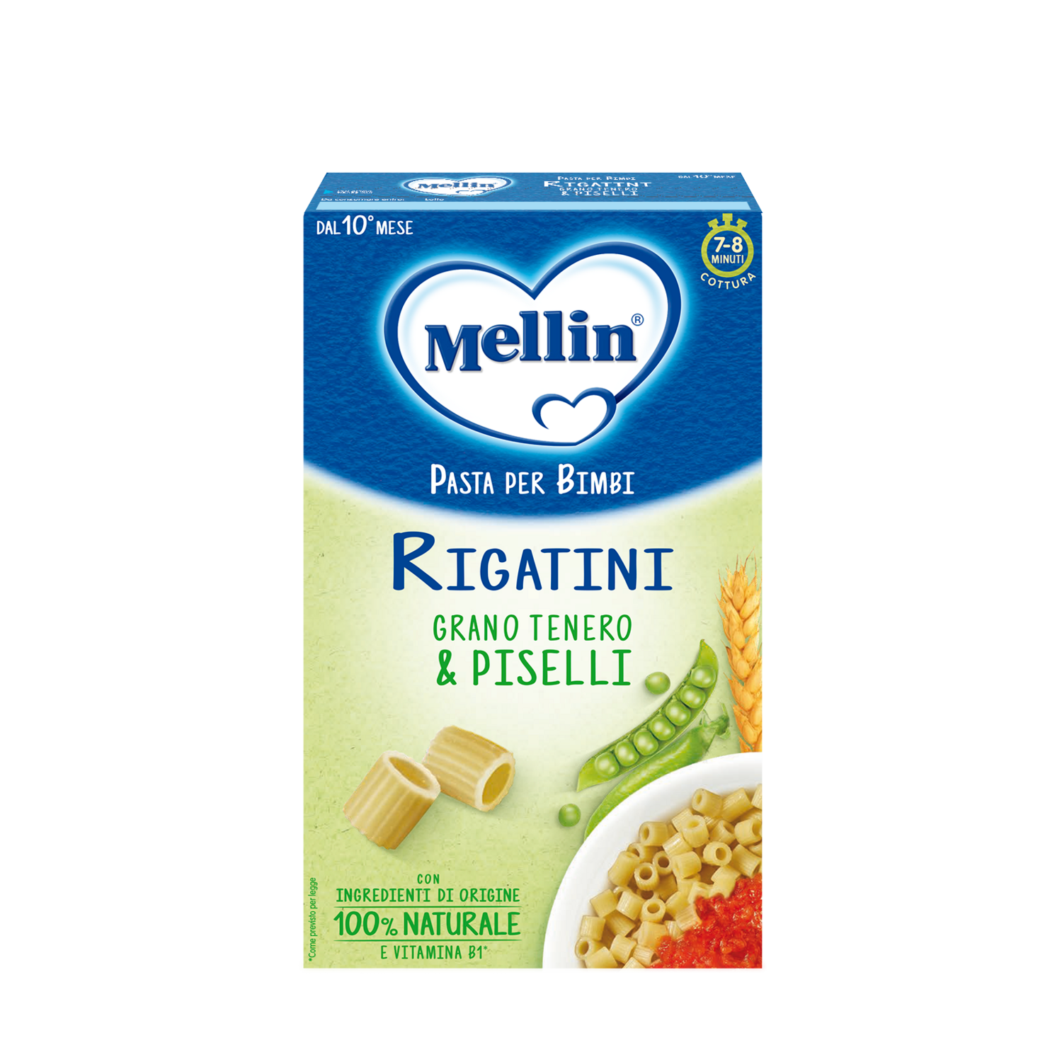 Mellin Pastina Rigatini di Grano Tenero &amp; Piselli 280gr
