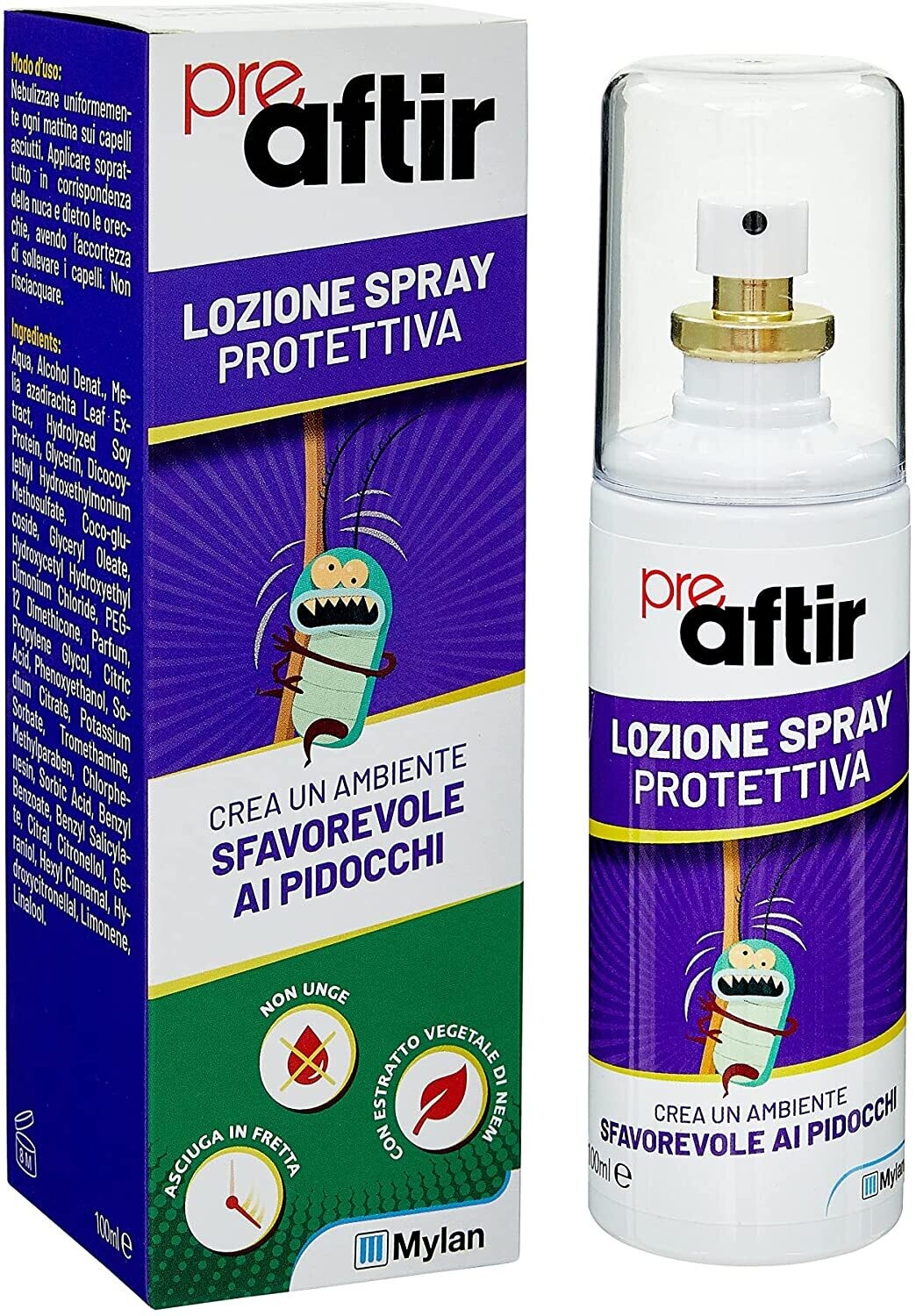 Mylan Preaftir Lozione Spray Protettiva contro i Pidocchi