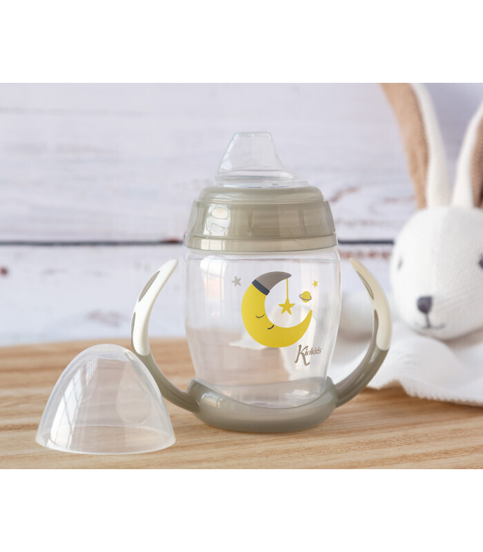 Kiokids Tazza Per Apprendimento Step 2 Con Beccuccio In Silicone Morbido - Stelle, Anticoliche, Per Passaggio Da Biberon A Tazza