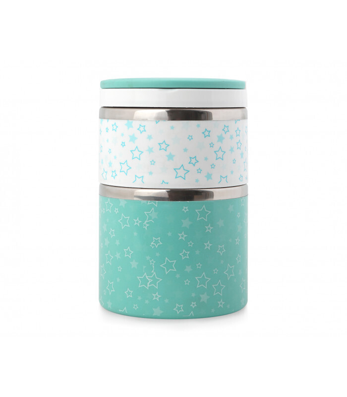 Kiokids Termos Azzurro per Pappe 2 Compartimenti 
 630+300ml