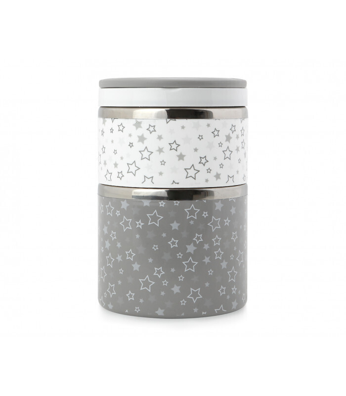 Kiokids Termos Grigio per Pappe 2 Compartimenti 
 630+300ml
