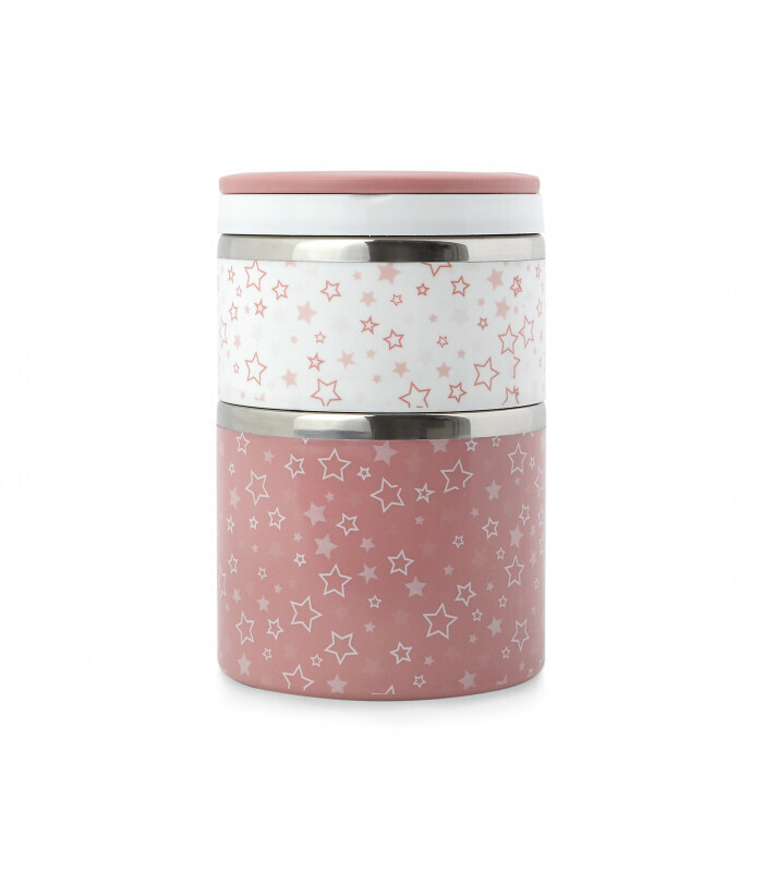 Kiokids Termos Rosa per Pappe 2 Compartimenti 
 630+300ml