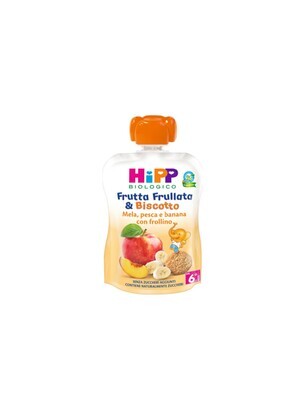 Hipp Frutta Frullata &amp; Biscotto Mela Pesca e Banana con Frolinno Confezione da 90g