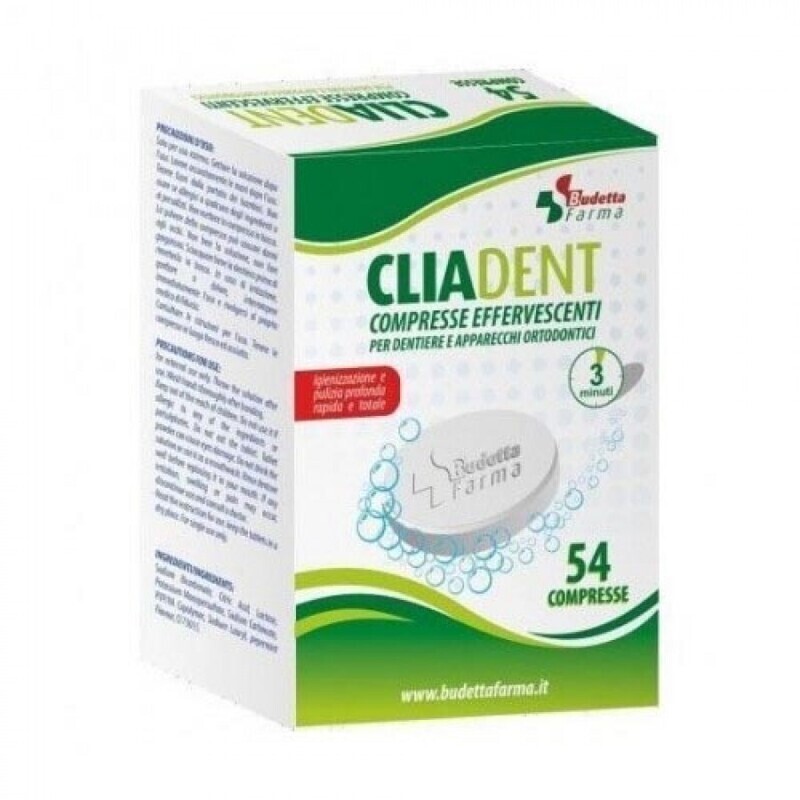 Budetta Farma Cliadent per Dentiere Apparecchi  Ortodontici 54 Compresse Effervescenti