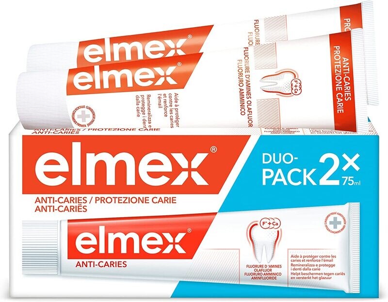 Elmex Dentifricio Protezione Carie, Reminiralizza e Protegge Efficacemente i Denti dalla Carie, Dentifricio Anticarie con Fluoruro Amminico