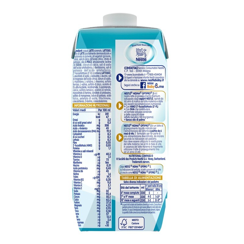 Nestle Latte Nidina 2 Optipro Liquido 500ml