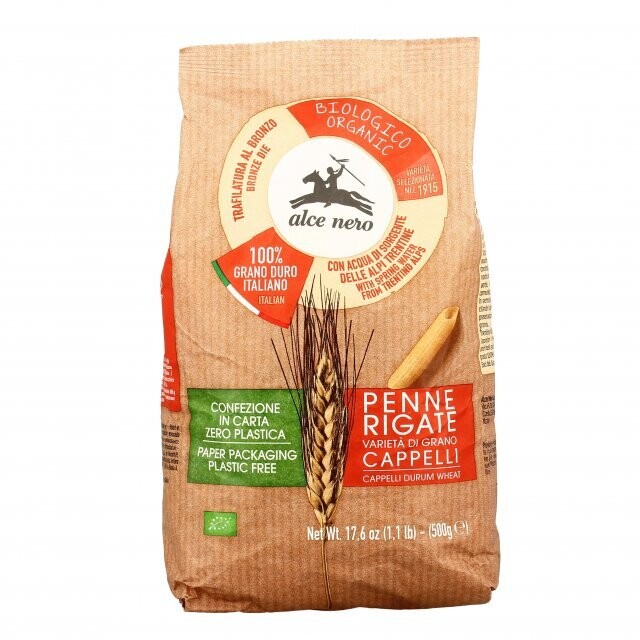 Alce Nero Pasta di Grano Duro Capelli Penne Rigate 500g