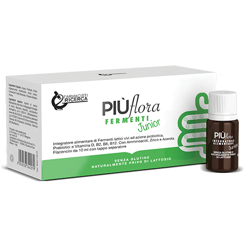 L.R.B. Piu&#39; Flora Fermenti Junior Integratore Alimentare 10 flaconcini da 10 ml