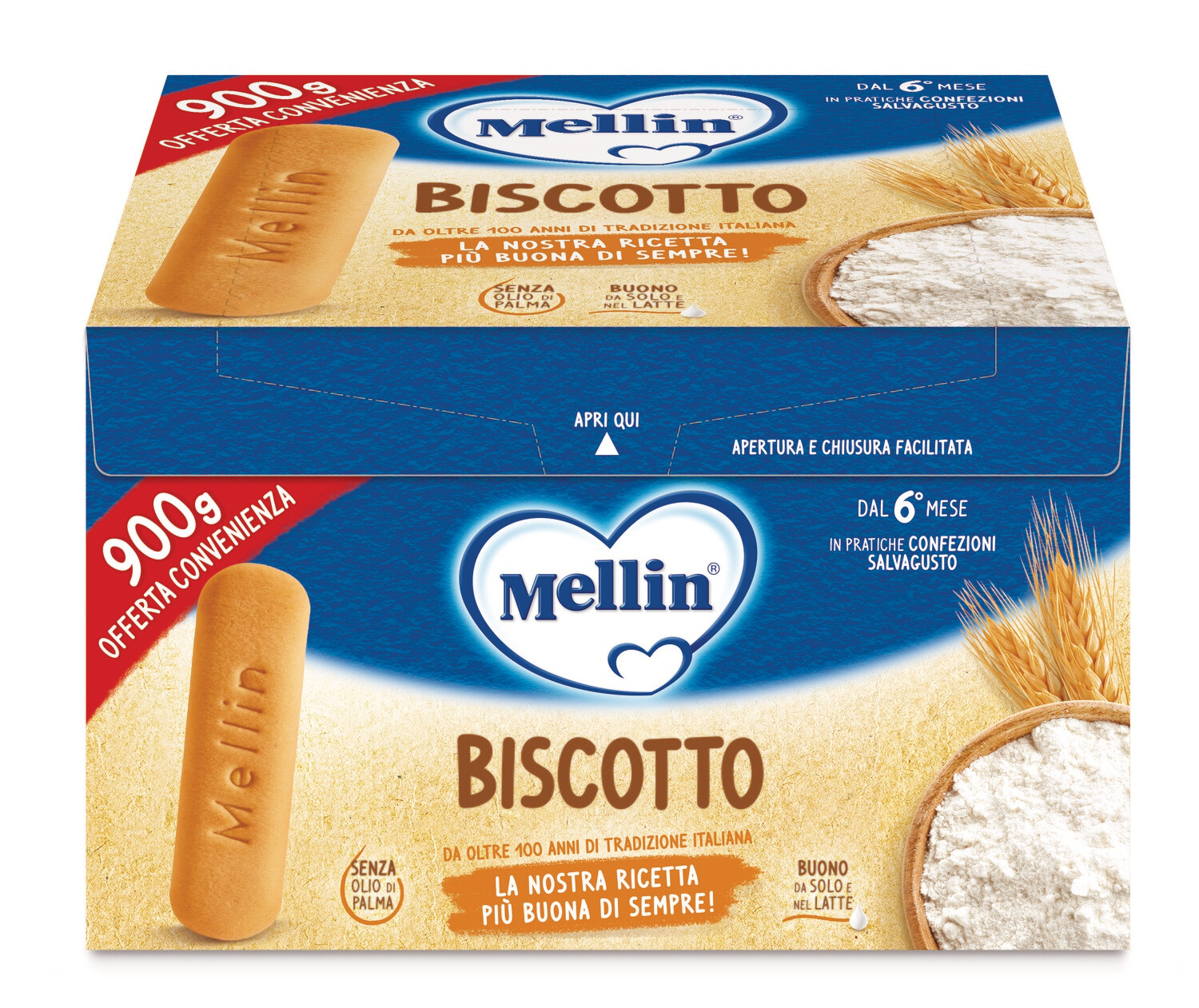 Mellin Biscotto Classico 900gr 20 bustine x45g)