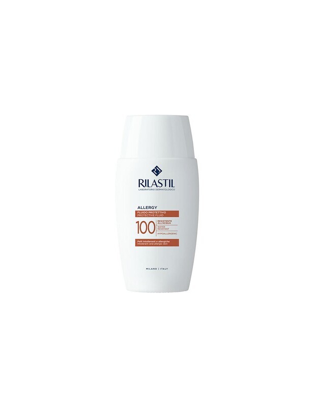 Rilastil Allergy Fluido Protettivo 100 per Pelli Intolleranti e Allergiche Resistente all&#39;acqua 50ml