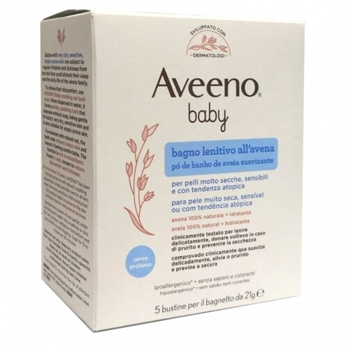 Aveeno Baby Bagno Lenitivo all&#39;Avena 5 bustine da 21gr