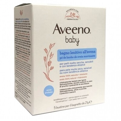 Aveeno Baby Bagno Lenitivo all&#39;Avena 5 bustine da 21gr