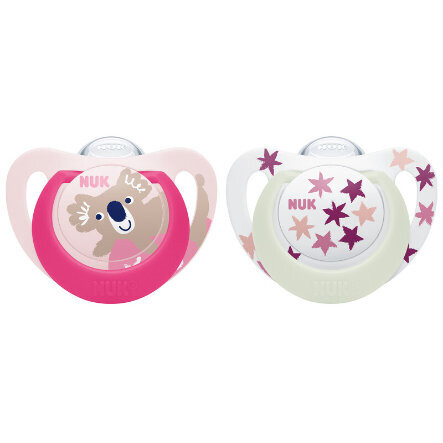 Nuk Succhietti Star Day &amp; Night Silicone 6-18 Mesi 2pz