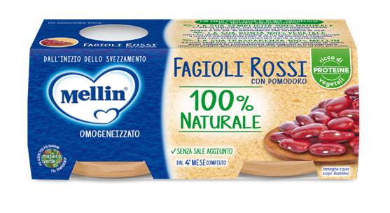 Mellin Omogeneizzato di Verdure Fagioli Rossi 2x80g