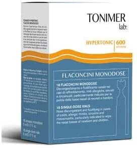 Tonimer Lab Hypertonic 600 Soluzione Ipertonica Decongestionale da 18 Flaconcini Monodose DA 5ml