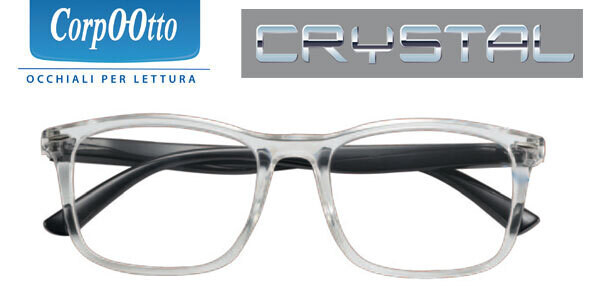 CorpOOtto Occhiali da Lettura Crystal Trasparente Aste Nere