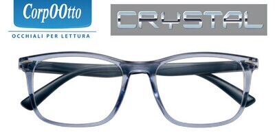 CorpOOtto Occhiali da Lettura Crystal Azzurro Trasparente Aste Blu