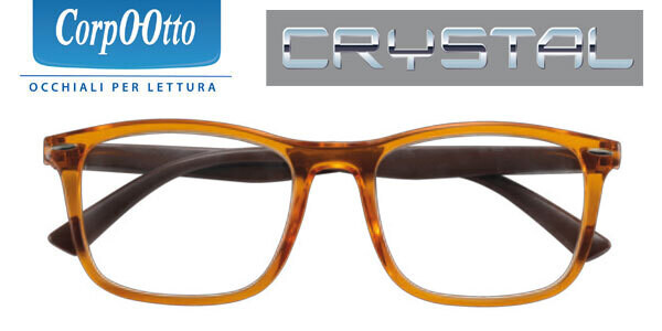 CorpOOtto Occhiali da Lettura Crystal Giallo Trasparente Aste Marrone