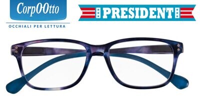 CorpOOtto Occhiali da Lettura President Grigio Blu Aste Blu